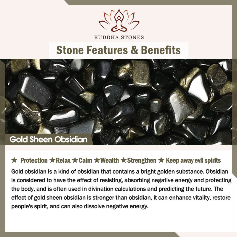Buddha Stones Natural Black Obsidian Ice Obsidian Rainbow Obsidian Wolf Tooth Pattern Strength Necklace Pendant Necklaces & Pendants BS 24