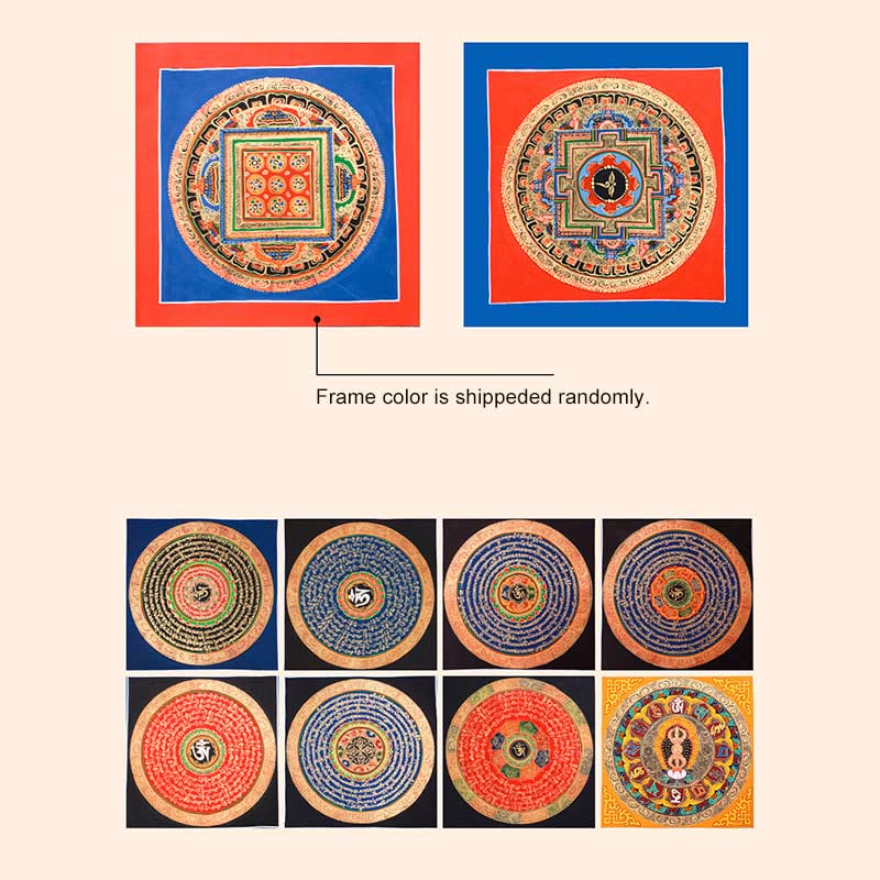 Buddha Stones Tibetan Handmade Thangka Painting Blessing Thangka Blind Box Random Color Pattern Tibetan Thangka BS 19