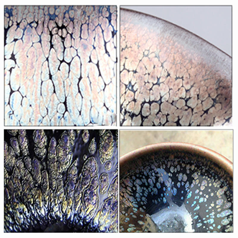 Buddha Stones Handmade Jellyfish Dragon Scale Pattern Chinese Jianzhan Ceramic Teacup Tenmoku Kung Fu Tea Cup Jian Zhan Tea Cup BS 6