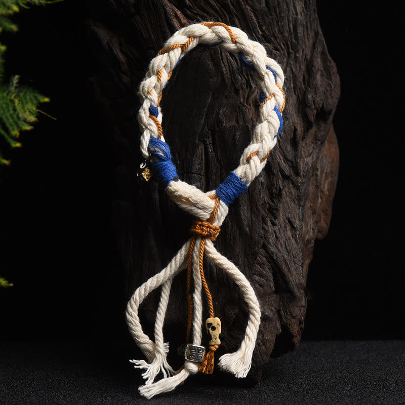 Buddha Stones Tibet Zakiram Goddess of Wealth Thangka Handmade Luck Bracelet Bracelet BS 4