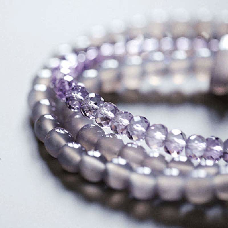 Buddha Stones Natural Amethyst Crystal Meditation Healing Bracelet Bracelet BS 14