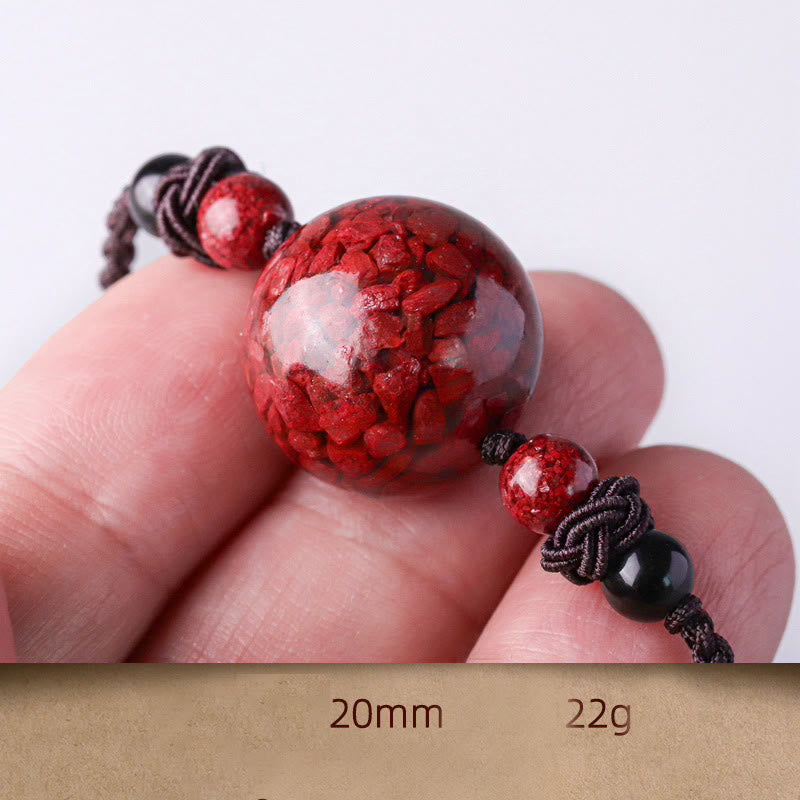 Buddha Stones Natural Cinnabar Stones Bead Blessing Necklace Pendant Necklaces & Pendants BS 20mm