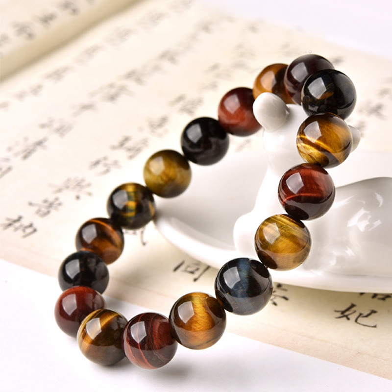 Bracelet de protection positive en œil-de-tigre naturel Foviel