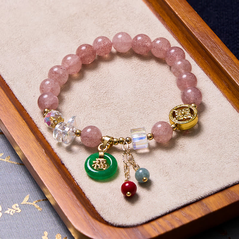 Foviel Attracting Love and Protection Pink Bracelet Bangle Bundle