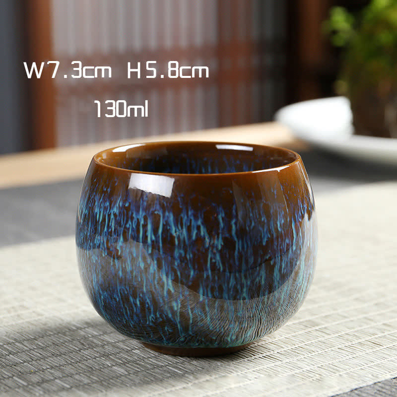 Buddha Stones Multicolor Ceramic Teacup Ocean Wave Tea Cups Cup BS Blue