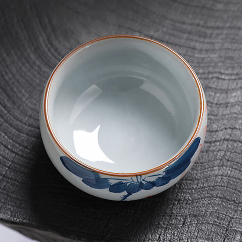 Buddha Stones Lotus Flower Leaf Bamboo Ceramic Teacup Kung Fu Tea Cups Cup BS 8