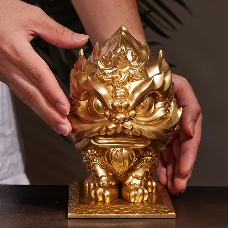 Buddha Stones Lion Statue Strength Resin Home Office Decoration Decorations BS 3