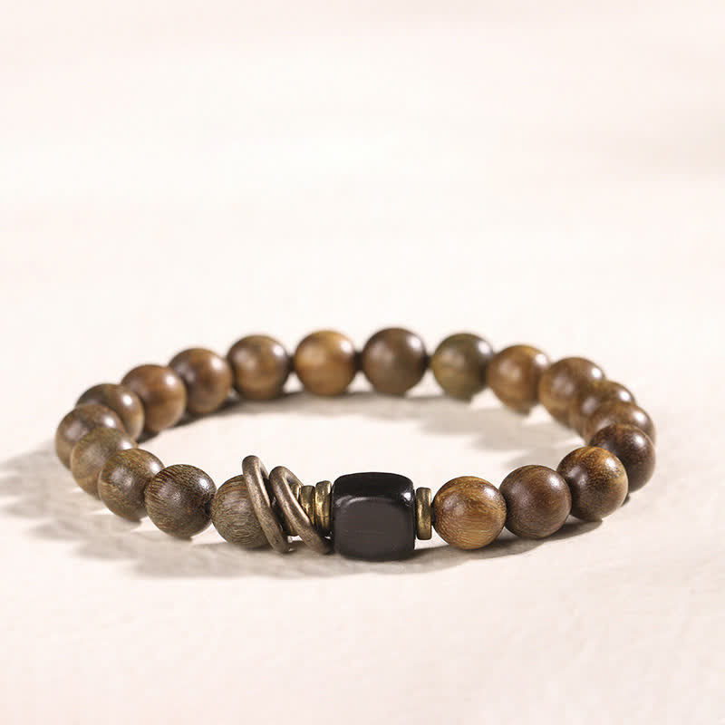 Buddha Stones Tibetan Green Sandalwood Crystal Soothing Peace Bracelet Bracelet BS Bracelet