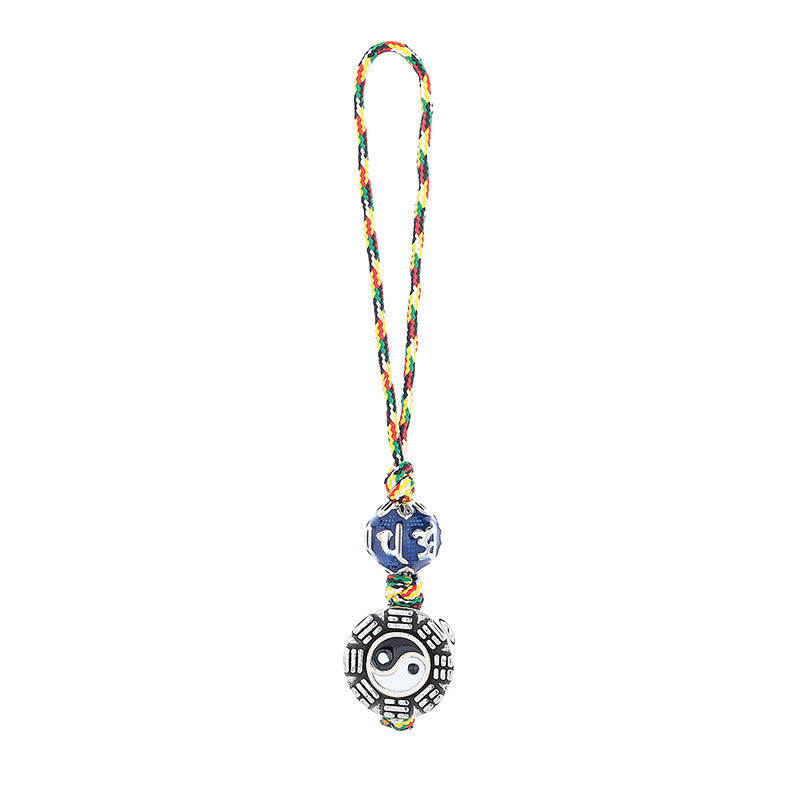 Buddha Stones Yin Yang Symbol Om Mani Padme Hum Bagua Copper Harmony Key Chain Key Chain BS 5