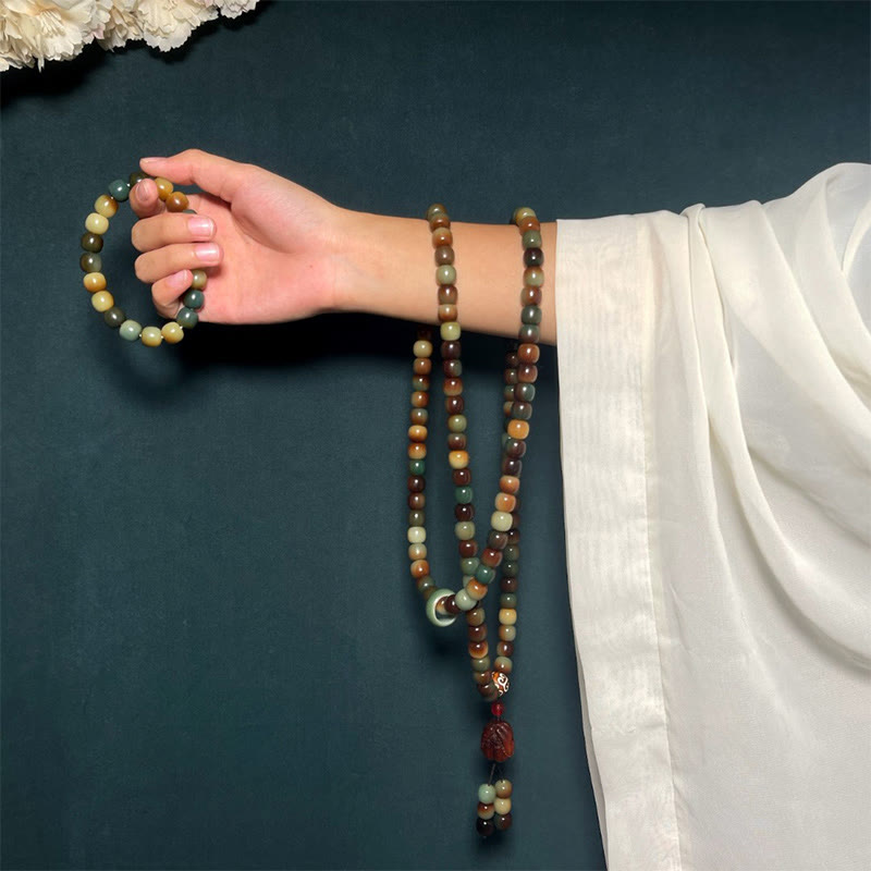 Buddha Stones 108 Mala Beads Bodhi Seed Peace Wisdom Bracelet Wrist Mala Pocket Mala Mala Bracelet BS 2