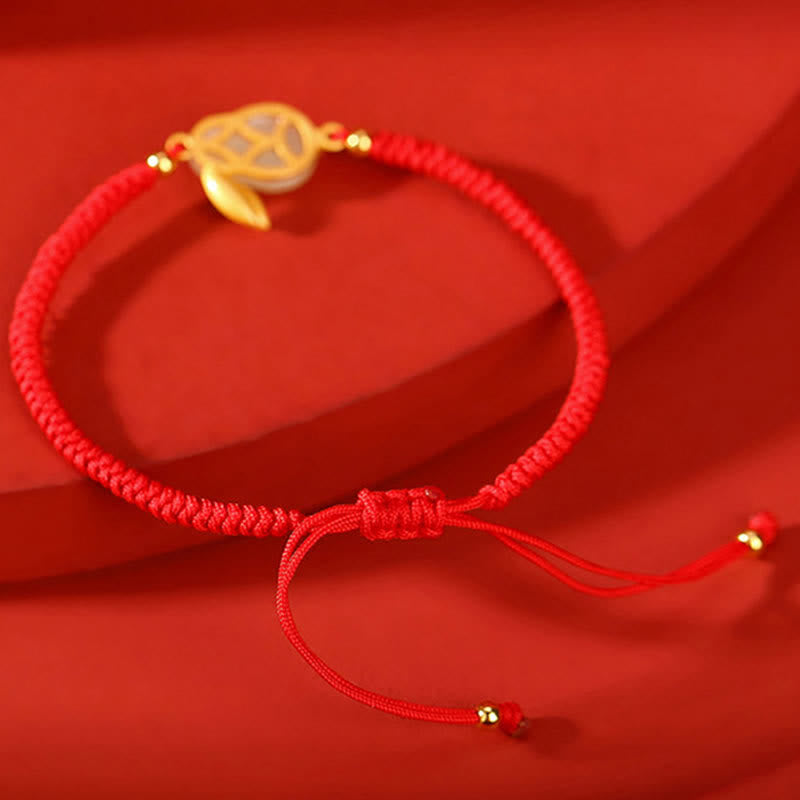 Buddha Stones 925 Sterling Silver Year of the Rabbit Hetian White Jade Luck Red String Protection Bracelet Bracelet BS 4