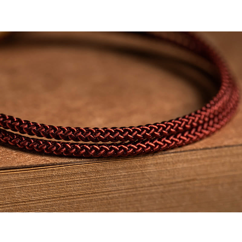 Buddha Stones 925 Sterling Silver Handmade Cyan Bodhi Seed Protection Braided Red String Bracelet - image 5