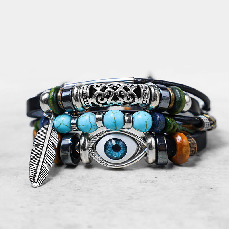 Bracelet de purification Foviel avec turquoise tibétaine et mauvais œil