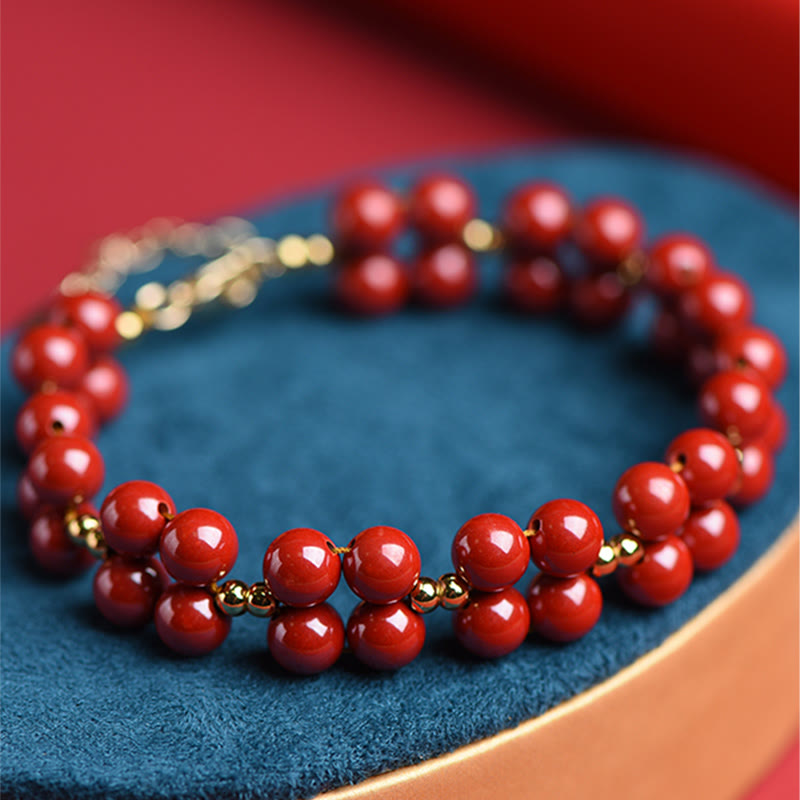 Buddha Stones Natural Cinnabar Beaded Blessing Bracelet Bracelet BS 5