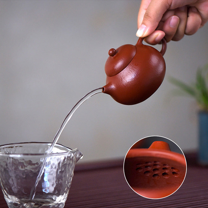 Buddha Stones Yixing All Handmade Wen Dan Brown Purple Clay Kung Fu Teapot Teapot BS 4