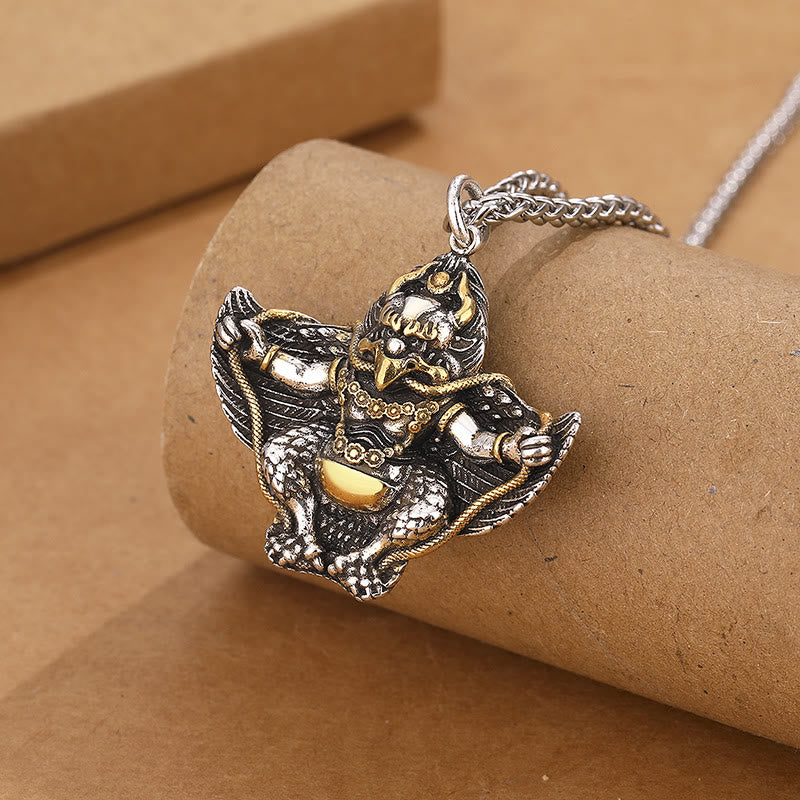 Buddha Stones Tibet Garuda Bird Copper Protection Necklace Pendant Necklaces & Pendants BS 1