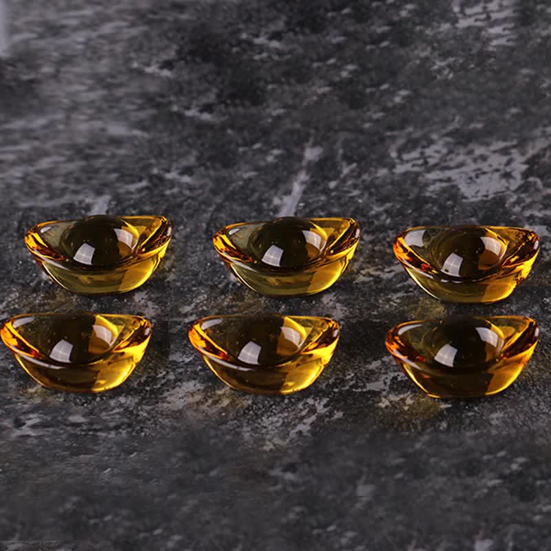 Buddha Stones Handmade Liuli Crystal Treasure Bowl Art Piece Home Decoration Decorations BS 9