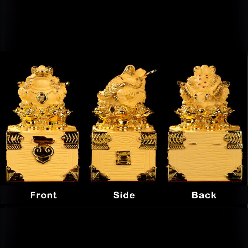 Buddha Stones Feng Shui Money Frog Statue Luck Wealth Decoration Decorations BS 8