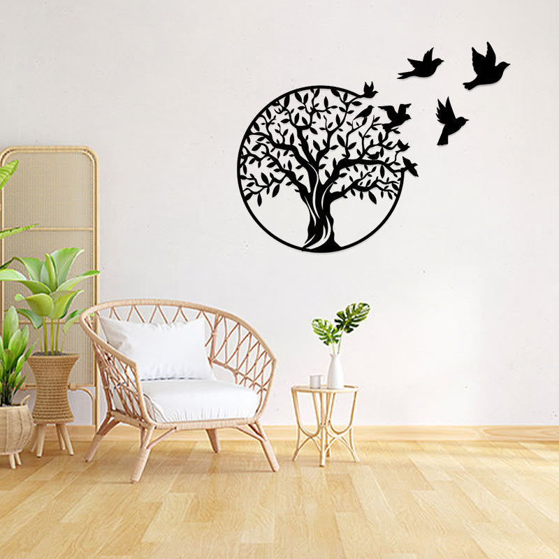Buddha Stones Tree of Life Birds Sign Housewarming Gift Unity Wall Art Wall Art BS Black 49cm