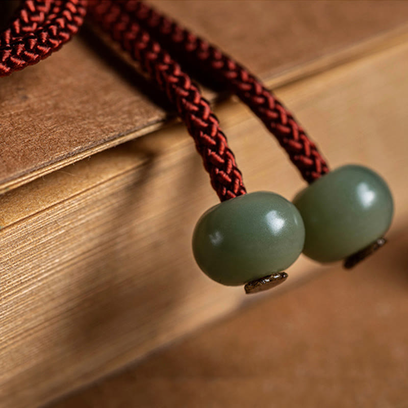 Buddha Stones 925 Sterling Silver Handmade Cyan Bodhi Seed Protection Braided Red String Bracelet - image 2