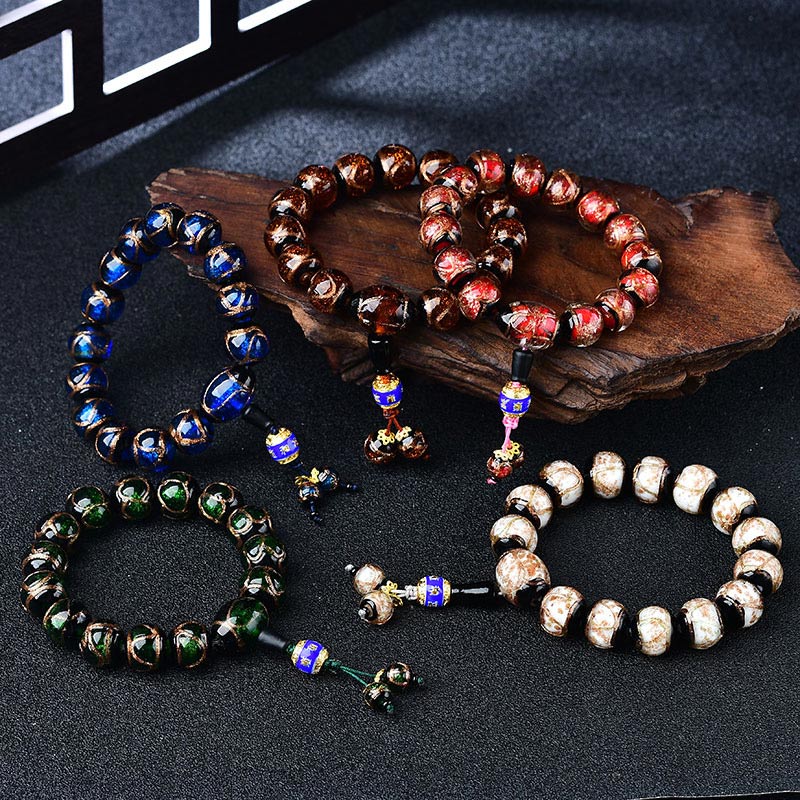 Buddha Stones Tibetan Dragon Vein Agate Healing Bracelet Bracelet BS 3