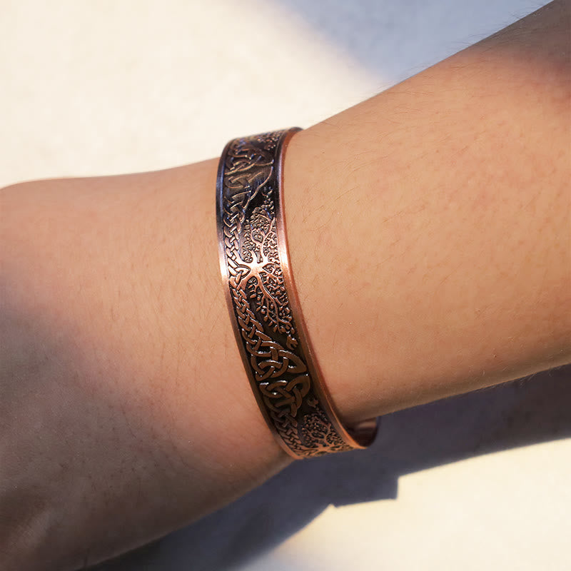 Buddha Stones Lucky Tree Of Life Balance Magnetic Adjustable Cuff Bracelet Bangle Bracelet Bangle BS 4