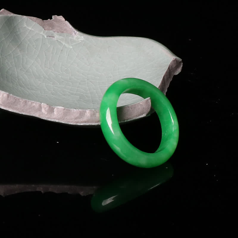 Buddha Stones Jade Abundance Luck Ring Rings BS US10