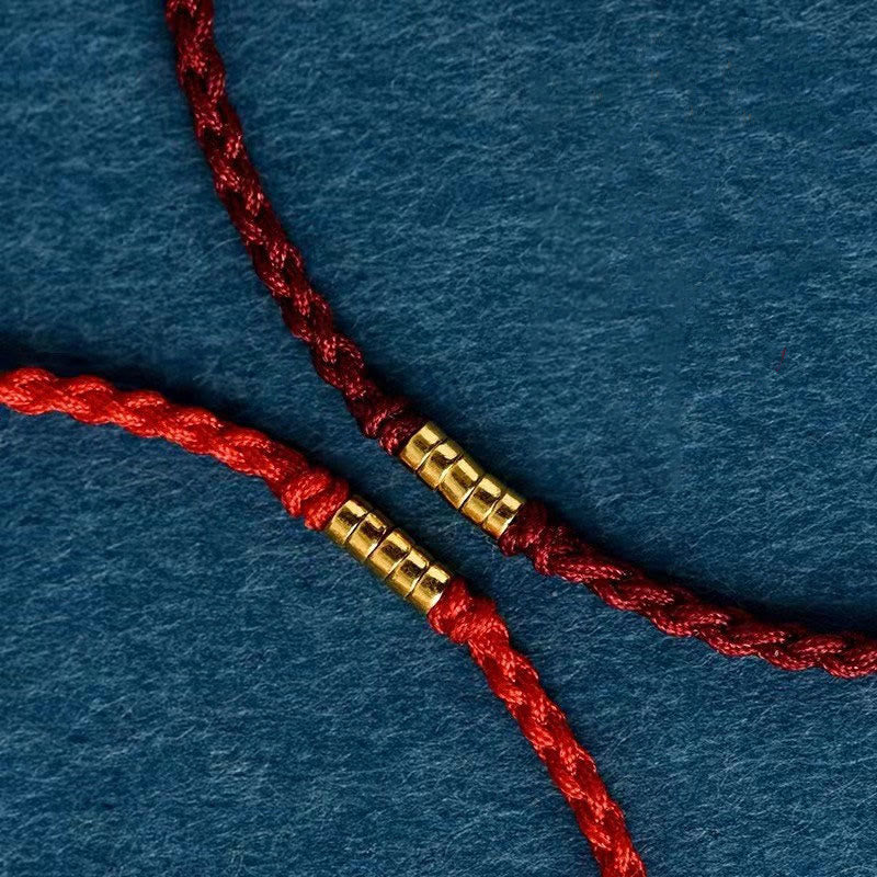 Bracelet ou chevillère Foviel en argent sterling 925 avec perle dorée porte-bonheur sur cordon tressé