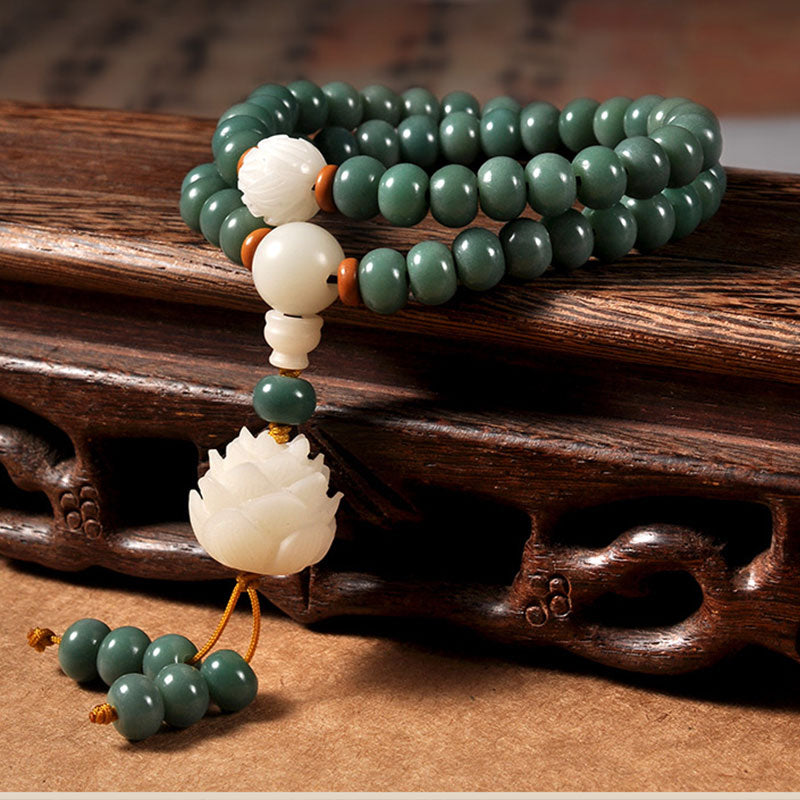Bracelet de succès en graines de lotus cyan Foviel Bodhi