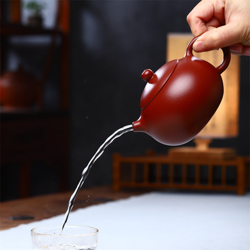 Buddha Stones Vintage Xishi Teapot Purple Clay Kung Fu Teapot 240ml Teapot BS 4