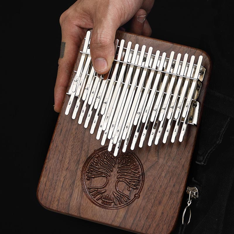 Buddha Stones Kalimba 34 Keys Thumb Piano Tree of Life Design Portable Finger Marimba Piano 1