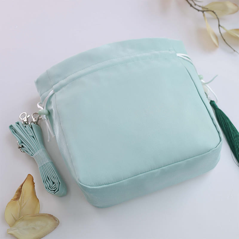 Buddha Stones Suzhou Embroidery Rabbit Lotus Epiphyllum Peony Magnolia Silk Tote Crossbody Bag Shoulder Bag Handbag Crossbody Bag BS 23