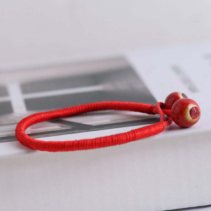 Buddha Stones FengShui Lucky Red String Ceramic Bracelet - image 6