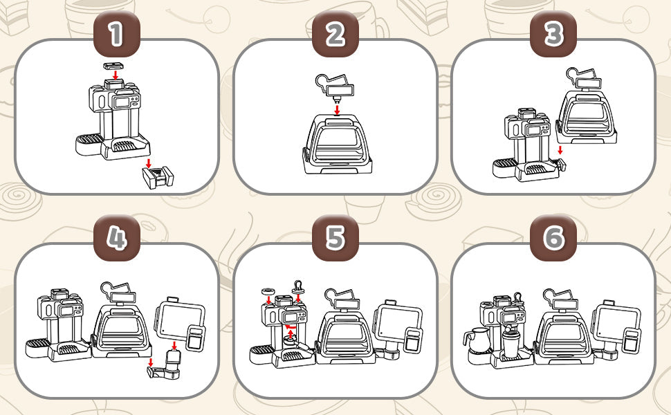 Juego de café de juguete para niños pequeños, tienda de juegos de cocina, juego de café, postres, compras con cafetera, caja registradora, juguete para niños de 3 años en adelante
