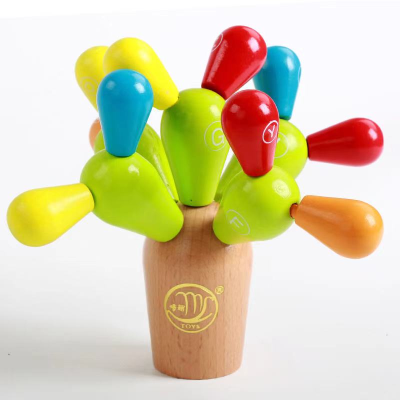 Wooden Aphabet Cactus - Fine motor skills toys