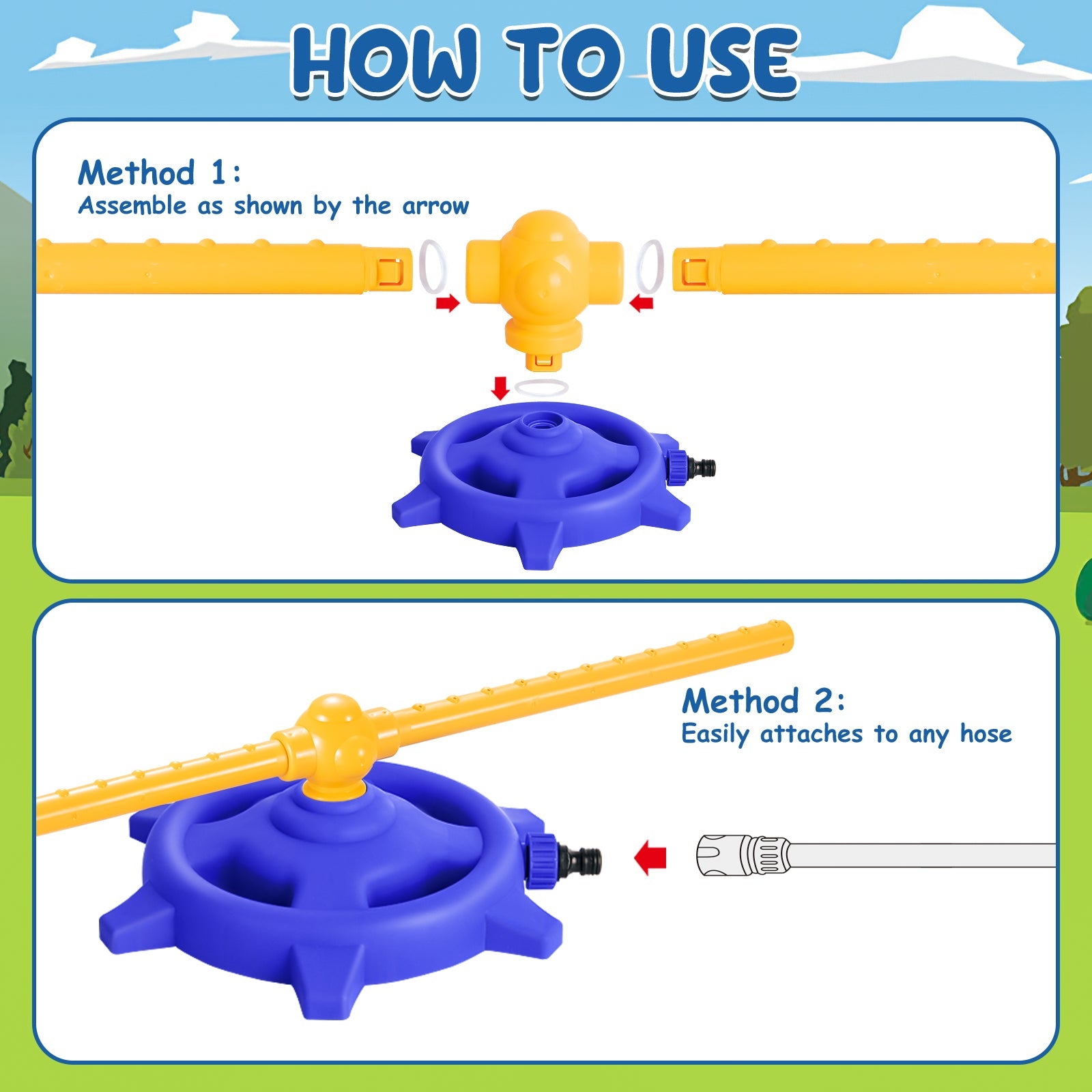 Yard Outdoor Activities Water Sprinklers Summer Toy for Kids Sprays Outside Garden Lawn Water Toys for Boys Girls Activities Backyard Game