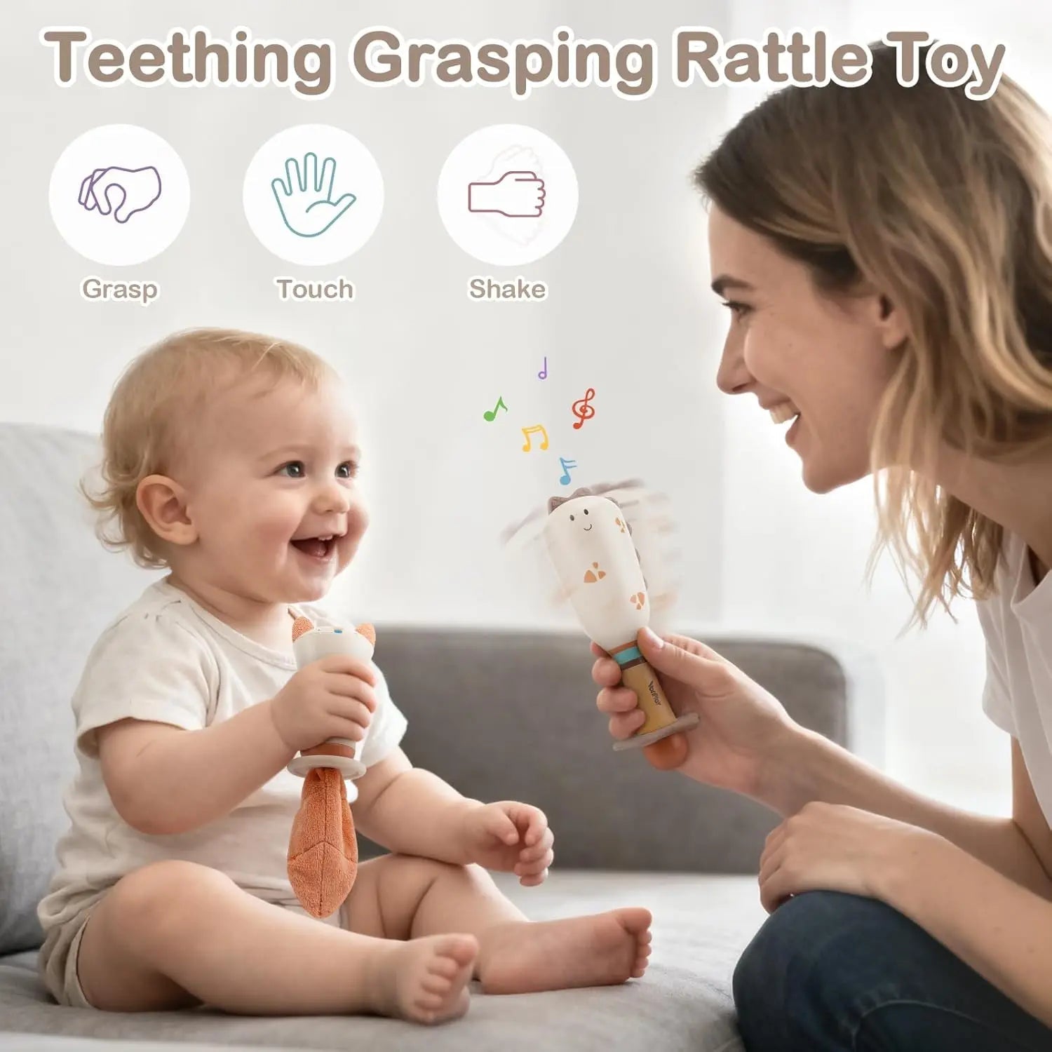 Baby Rattles and Teething Toys Set for Newborns 0–6 Months