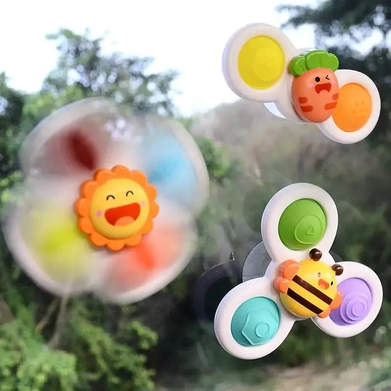 Fidtoy Bath Spinner for Bathtubs – Suction Cup Sensory Spinner Toy for Toddlers and Babies