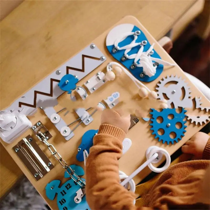 Fidtoy Busy Board XXL 13 Complications for Toddlers – Montessori Learning Toy for Fine Motor Skills and Sensory Play