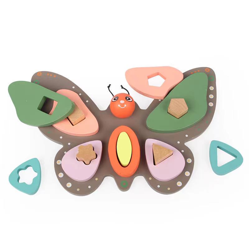 Wooden Butterfly Shape Matching- Fine motor skills toys