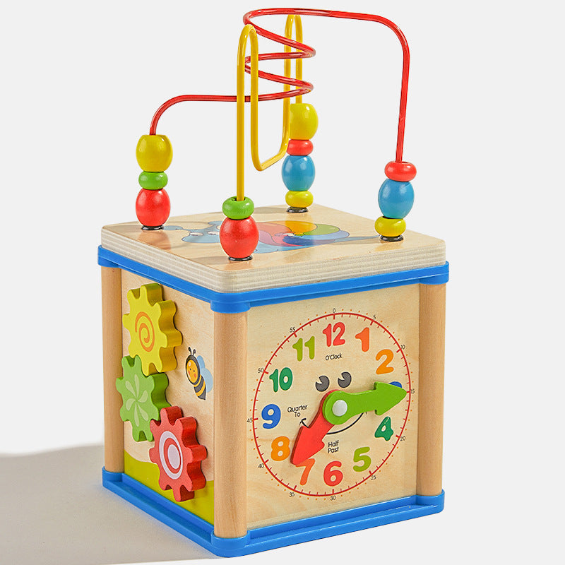 Fidtoy Cubo de Actividades de Madera 5 en 1 para Bebés y Niños Pequeños