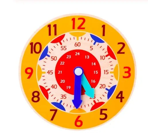 Fidtoy Reloj de Aprendizaje Montessori de Madera – Juguete Educativo para Niños Pequeños sobre el Tiempo y la Independencia
