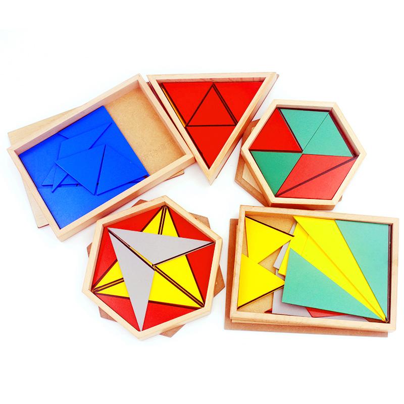 Fidtoy Set of Constructive Triangles Montessori Material