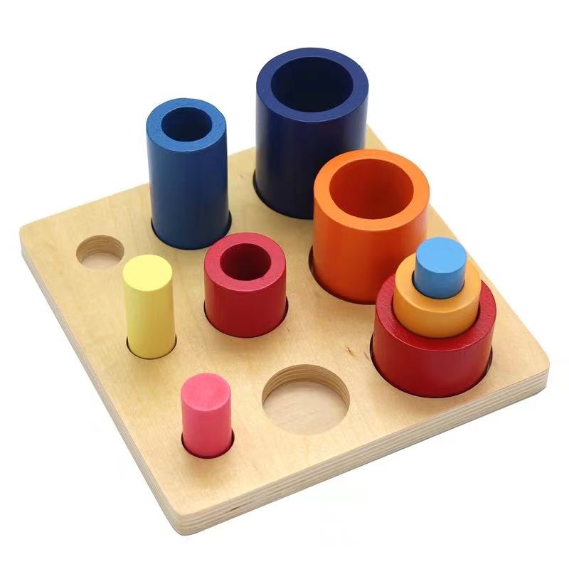 Meilleure échelle Montessori en bois à trois cylindres - Jouets pour la motricité fine