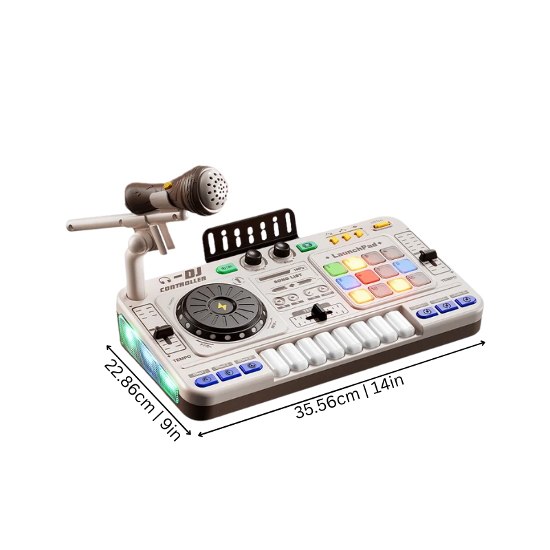 Fidtoy Kids DJ Mixer Toy with Lights Sounds Microphone Bluetooth Musical Toy for Toddlers Creative Music Play Gift