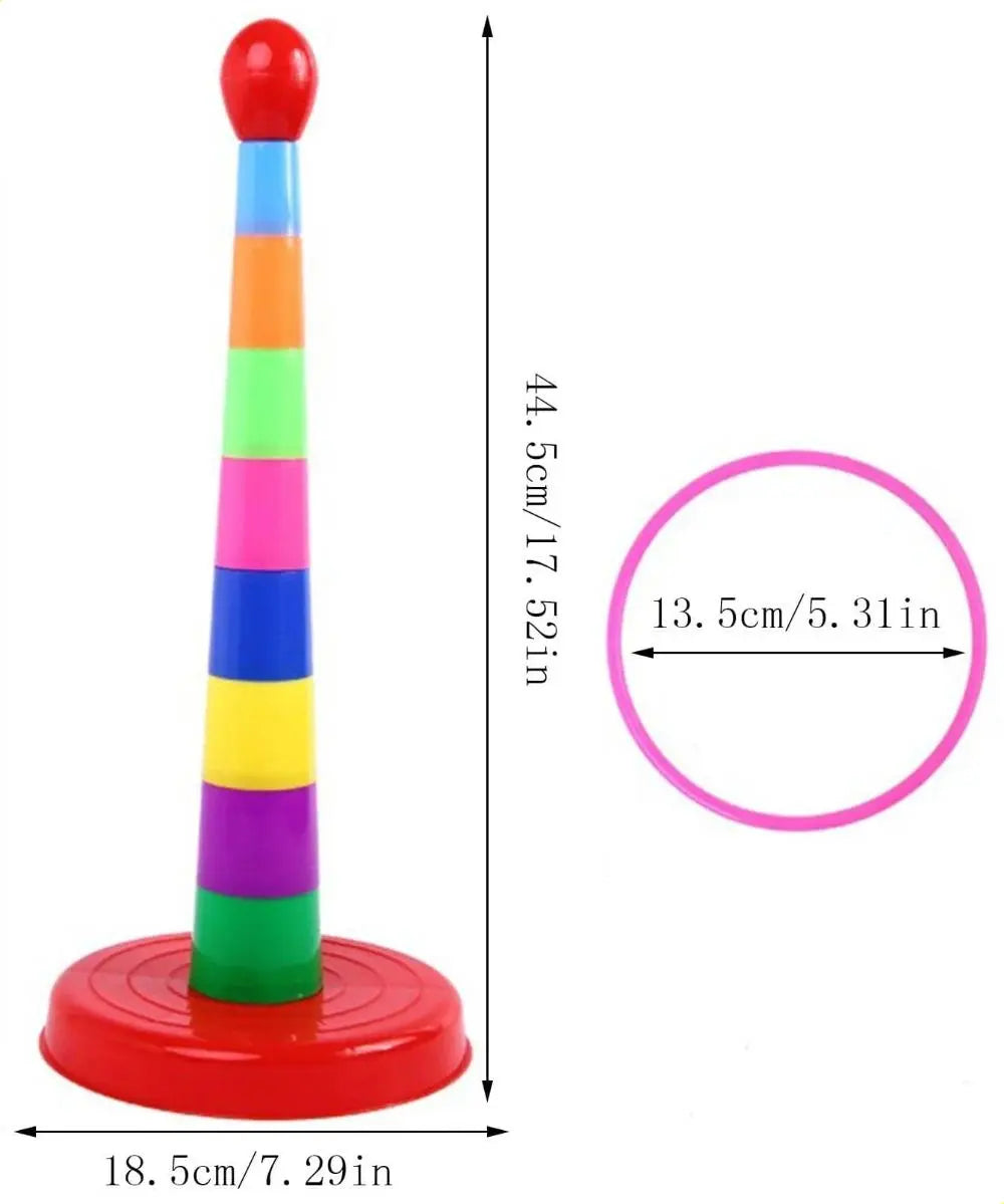 Fidtoy Toss and Catch Ring Game Set – Indoor Outdoor Family Activity Toy