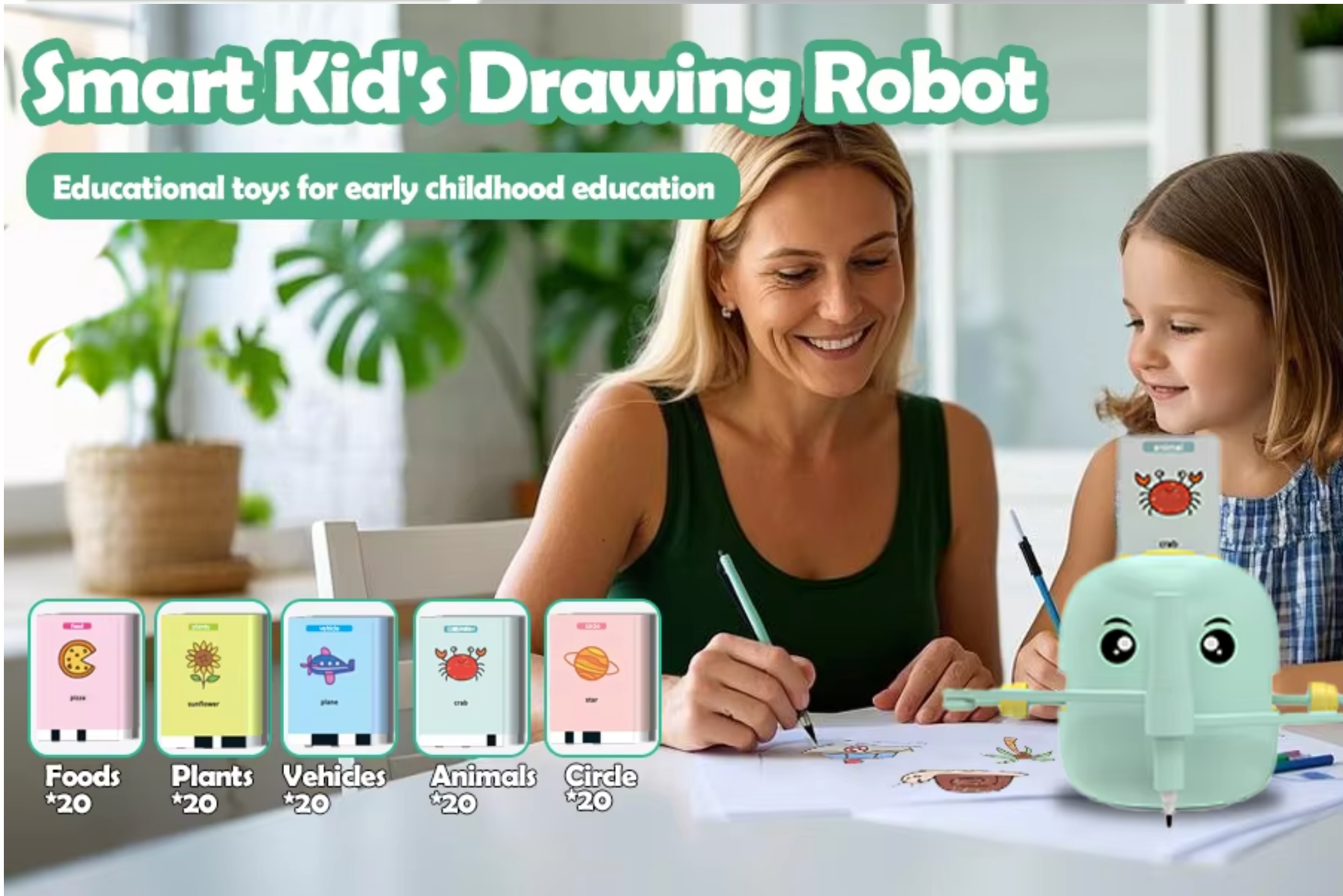 Robot de dibujo Fidtoy para niños – Juguete para aprender a dibujar paso a paso