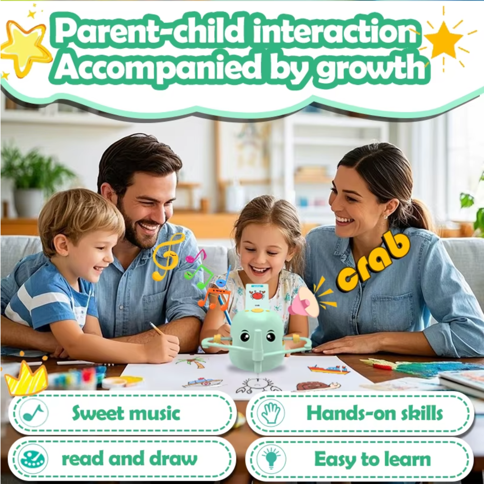 Robot de dibujo Fidtoy para niños – Juguete para aprender a dibujar paso a paso