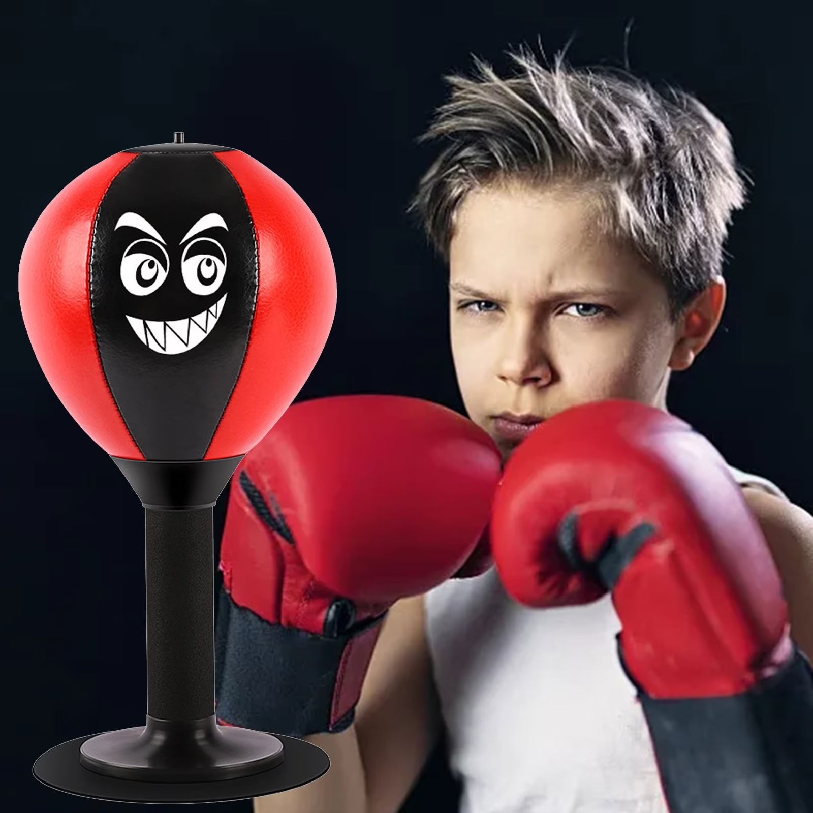 Saco de boxeo de mesa Fidtoy – Saco de boxeo con ventosa para usar en el escritorio