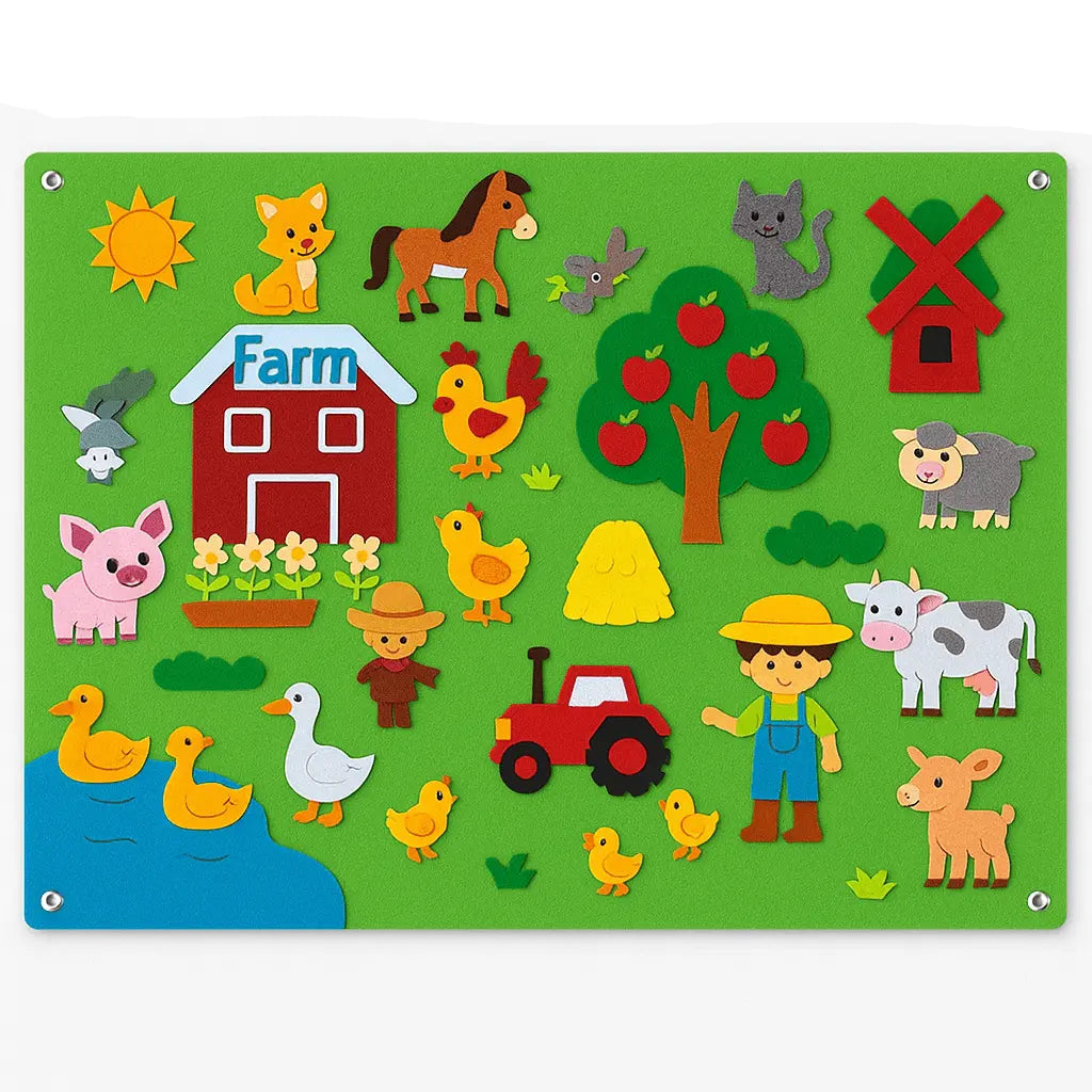 Fidtoy Interactive Farm Kit – Montessori Felt Board for Toddlers’ Storytelling & Early Learning